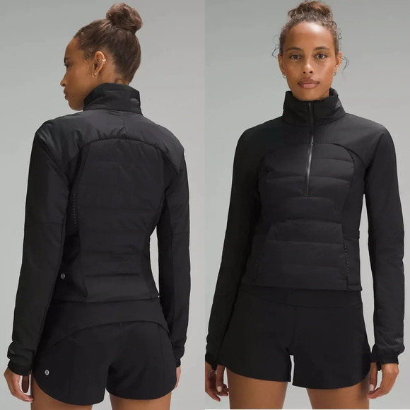 NWT Lululemon Down for It All Cropped Half-Zip Pullover in Black Size 6 - Picture 1 of 15
